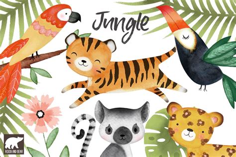 Watercolor Jungle Clip Art | Animal Illustrations ~ Creative Market