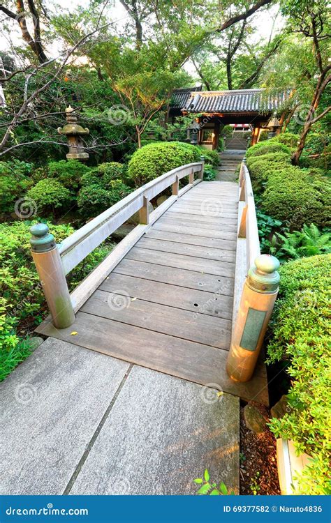 Japan :Wooden Bridge at Japanese Garden Stock Photo - Image of change, nature: 69377582