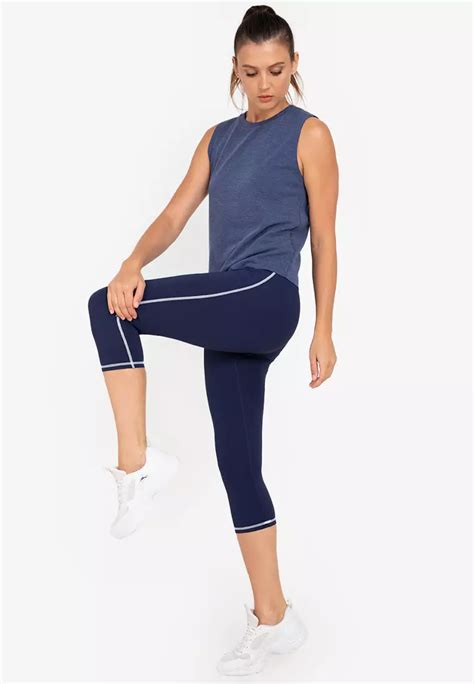 Buy Zalora Active Contrast Stitch Capri Tights 2024 Online Zalora Philippines