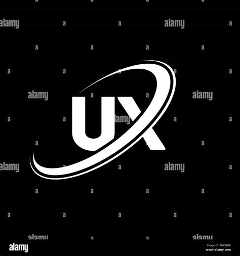 Ux U X Letter Logo Design Initial Letter Ux Linked Circle Uppercase