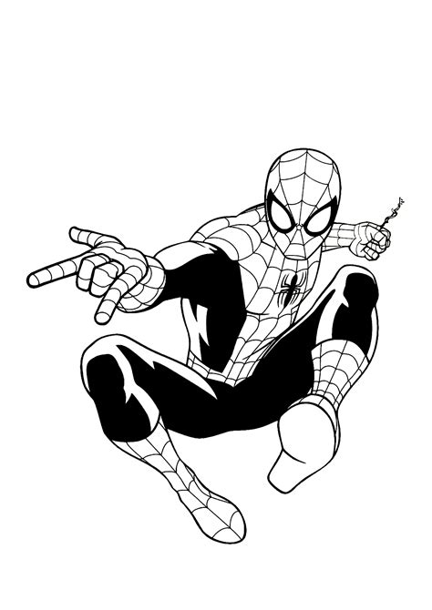 Homem Aranha Simples Para Colorir Imprimir Desenhos