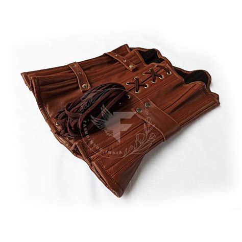 Brown Authentic Leather Overbust Corset Top, Steel Boned Leather Corset