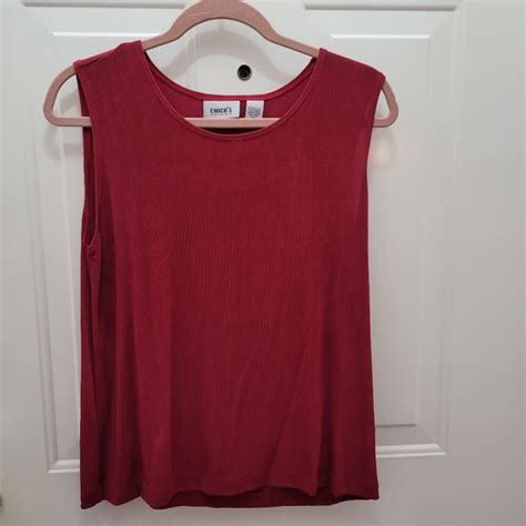 Chico S Tops Nwt Chicos Travelers City Tank Royale Red Size 2