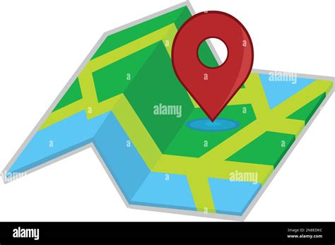 Vector Illustration Of Map Icon With Gps Global Positioning System