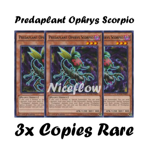 3x Predaplant Ophrys Scorpio 1st Ed Near Mint Rare Macr En009 Yugioh Ebay