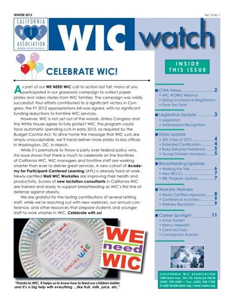 Celebrate Wic California Wic Association