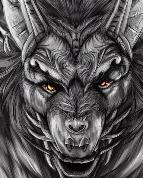 A Minotaur Wolf Terrifying Face Highly Detailed Stable Diffusion