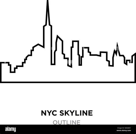 New York Skyline Outline Drawing