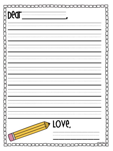 Letter Writing Paper First Grade