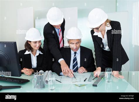 Meeting Of Architects Or Structural Engineers Stock Photo Alamy