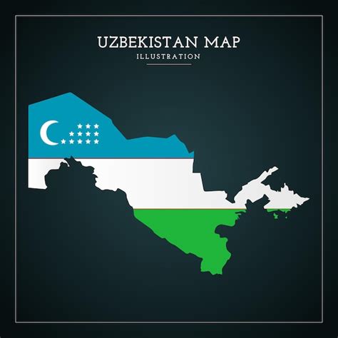 Ilustración de vector de mapa de uzbekistán 3d Vector Premium