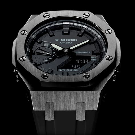 G Shock Mod With Black Steel Case Black Strap Black Face And Black