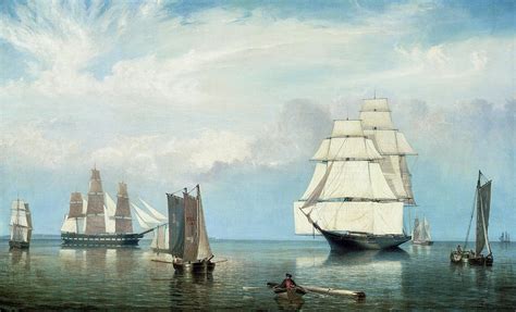 Salem Harbor Fitz Henry Lane 1853 Painting By Fitz Henry Lane Pixels