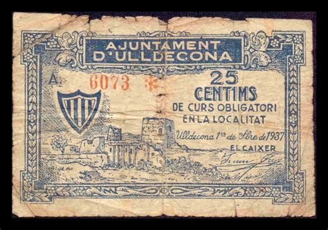 Espa A Billete Local Guerra Civil Ulldecona Tarragona C Ntimos