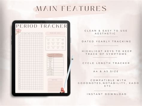 Period Tracker Printable Period Journal Symptom Tracker Fertility ...