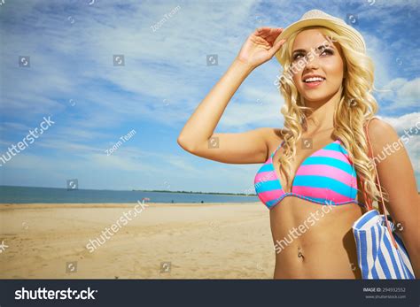 Sexy Blonde Girl On Summer Beach Stock Photo Shutterstock