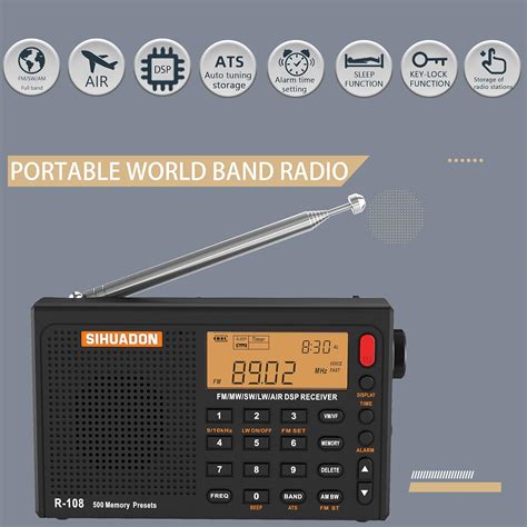 Buy SIHUADON R108 Pocket Radio Portable FM AM SW Airband Radio with ...