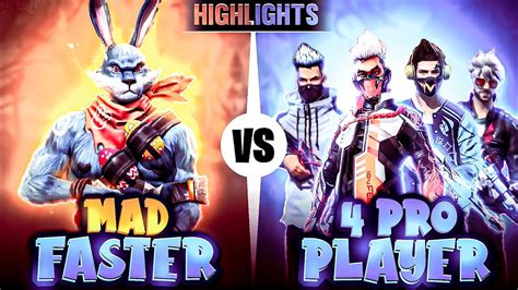 MAD FASTER 1VS4 CLUTCH UNEXPECTED MATCH FREE FIRE GAMEPLAY