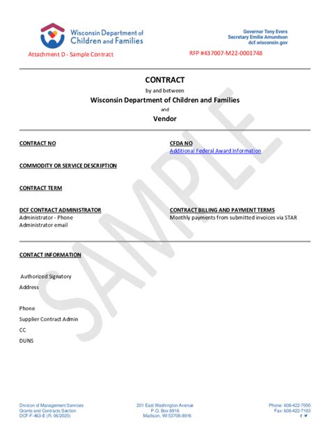 Fillable Online Sample Contract Bidnet Fax Email Print Pdffiller