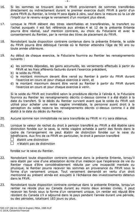 Addenda La D Claration De Fiducie Du Fonds De Revenu De Retraite