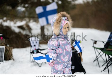 finnish baby girl finland flags  stock photo  shutterstock