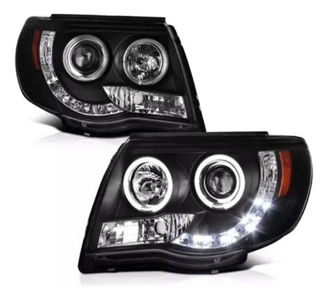 Par De Faros Toyota Tacoma 2005 A 2011 Con Lupa Y Leds Envío gratis