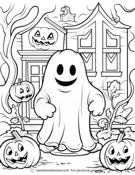 Cute Ghost Coloring Page