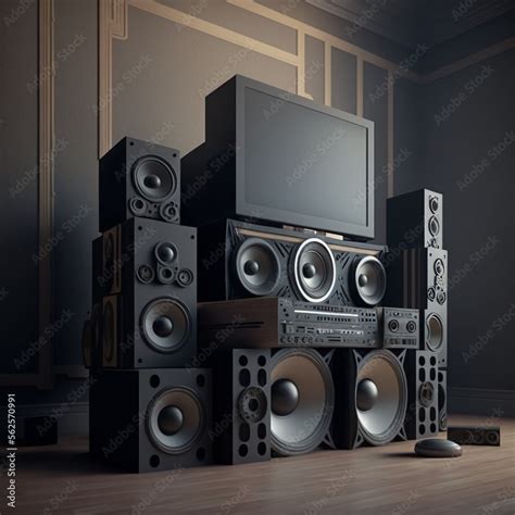 sound system, and tv Stock Illustration | Adobe Stock