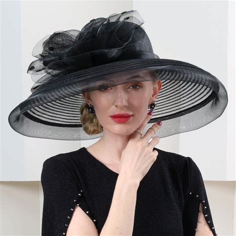 Fs Big Brim Sinamay Fedora Elegant Ladies Kentucky Derby Hats For Wome