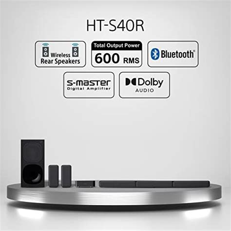 Sony HT S40R 5 1ch Home Theater Soundbar System Black A2Z Smartstore