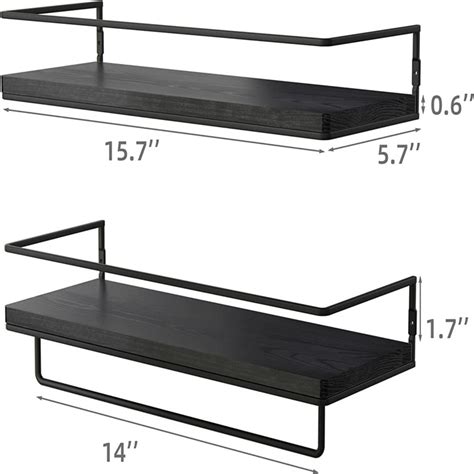 Rebrilliant Piece Metal Floating Shelf With Towel Bar Wayfair Canada