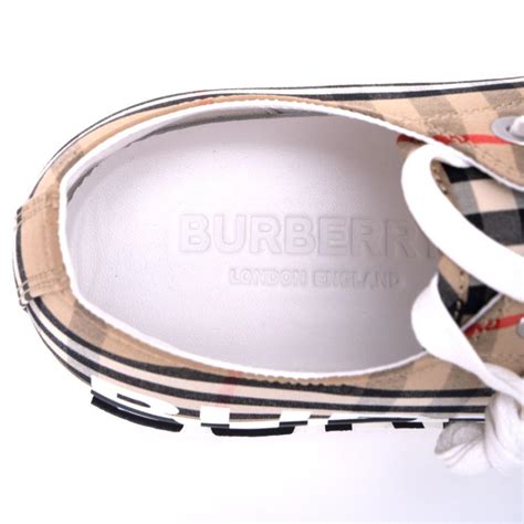 バーバリー スニーカー メンズ チェック柄 ロゴ ローカット Burberry 8024149 114395 A7026 Bur U Shoes 8024149 114395 A7026