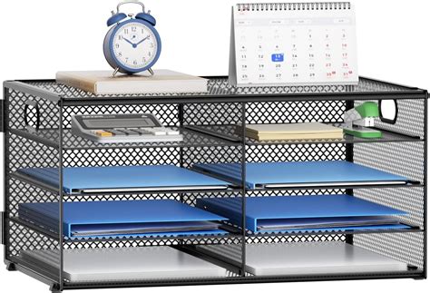 Amazon Lavatino 8 Compartments Paper Organizer For Desk Mesh