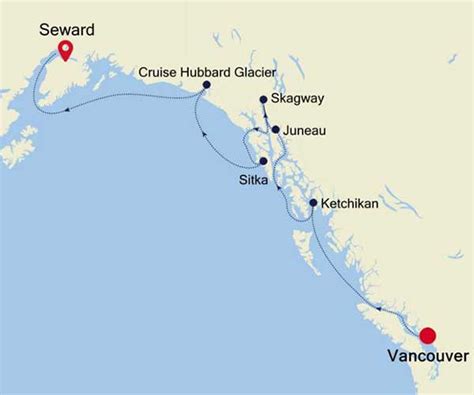 Escorted-Luxury-Cruise-Alaska-Map - Cruise Holidays Viera