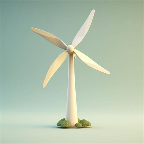 Premium Ai Image Cartoon Wind Turbine D