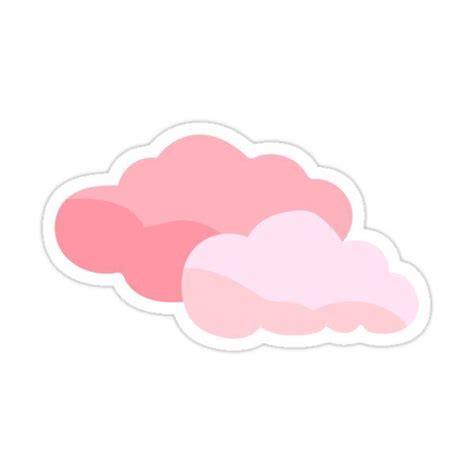 Pink Clouds Sticker On A White Background