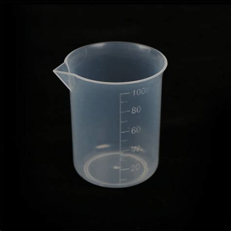 2pcs 100mL Clear Plastic Graduated Measuring Cup Jug Beaker Lab Tool