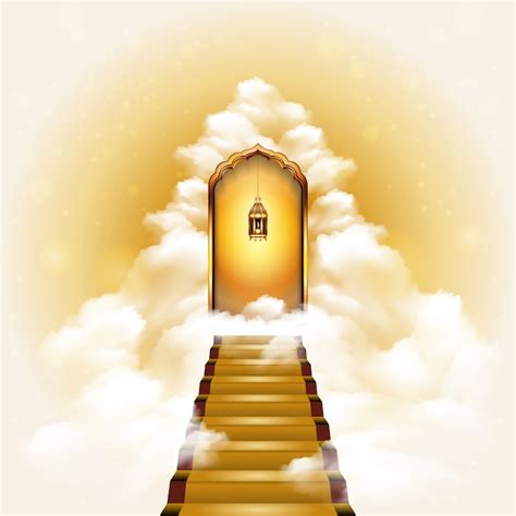 Premium Vector Stairway To Heaven Door Illustration