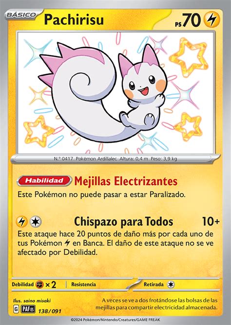 Pachirisu 138 245 Destinos de Paldea Trading Card Game Pokémon