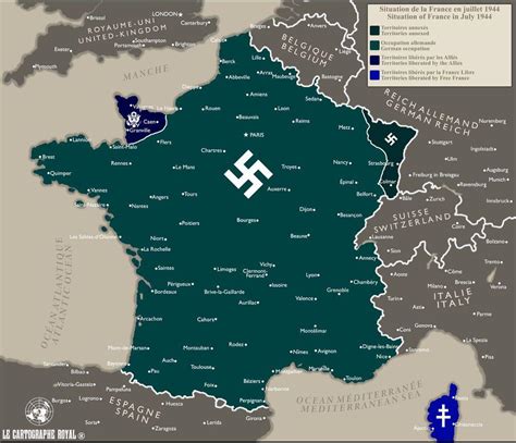 Occupation of France in July 1944 : r/MapPorn