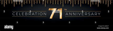 71th Anniversary Seventy One Years Birthday Celebration Horizontal