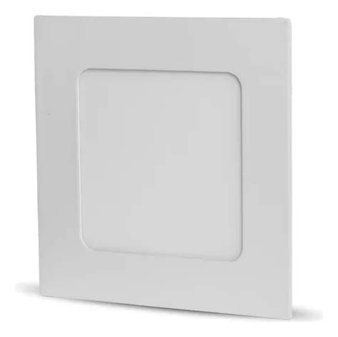 Kit 10 Painel Led 6w Luminaria Embutido Quadrado Neutro Slim Cor Branco