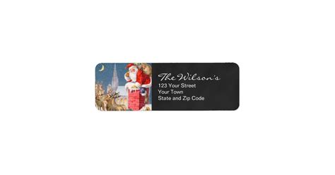 Vintage Santa Christmas Return Address Labels | Zazzle