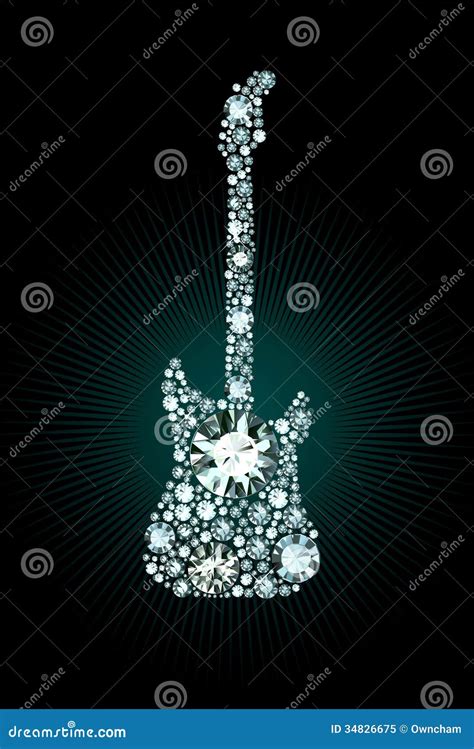 Gem Guitar stock vector. Illustration of expensive, acoustic - 34826675