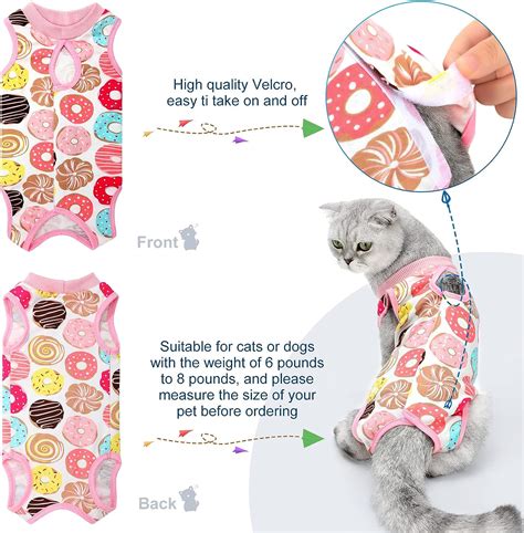 4 Pieces Cat Recovery Suits Cotton Cat Recovery Body Wraps Breathable