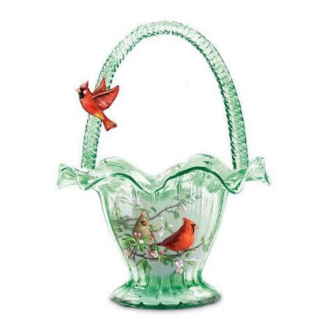 The Bradford Exchange Cardinal Serenade Issue 1 Hand Blown Art Glass