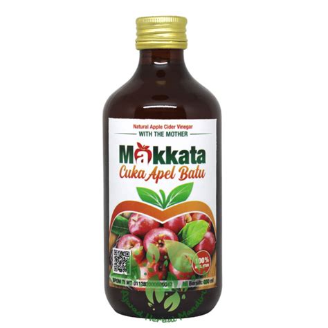 Cuka Apel Batu Makkata 330ml Natural Apple Cider Vinegar Original BPOM