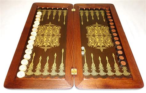 21" Luxury Backgammon Set Eagle, Leather Pieces, Carved Wooden ...