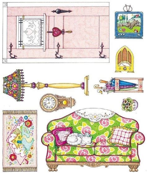 Paper Doll Furniture Cutouts Printable Dollhouse Furniture