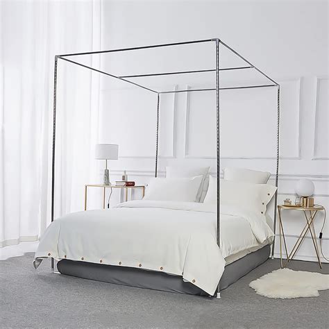 Mengersi Canopy Bed Frame Post Poles King Size Stainless Steel Corner